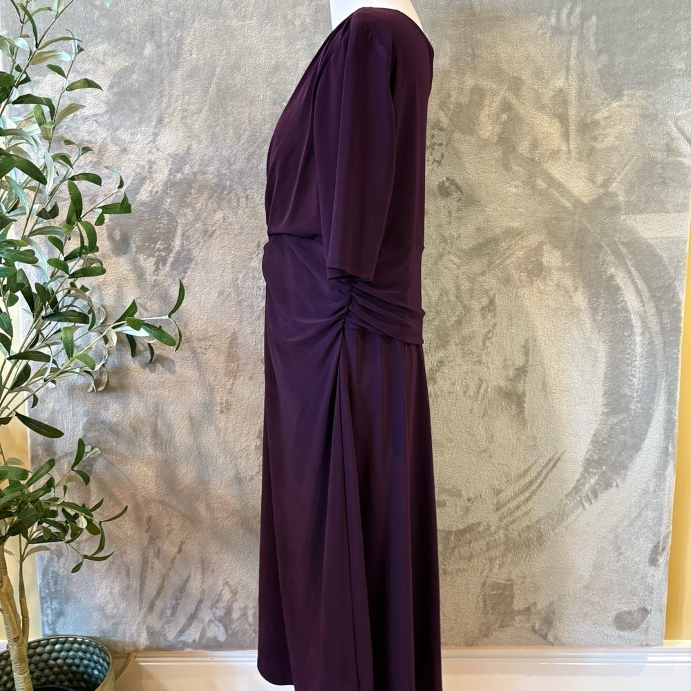 Chaps Elegant Formal Stretch Ruched Wmn’s Dress Sz XL - Picture 7 of 10